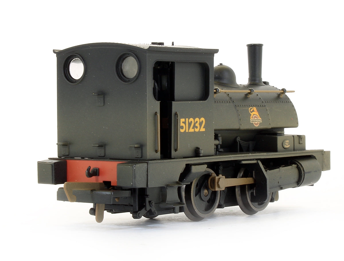 Hornby R2335A Pre-Owned BR Black 0-4-0ST 'PUG' Class 0F '51232' Steam Locomotive (Weathered) - DCC Fitted
