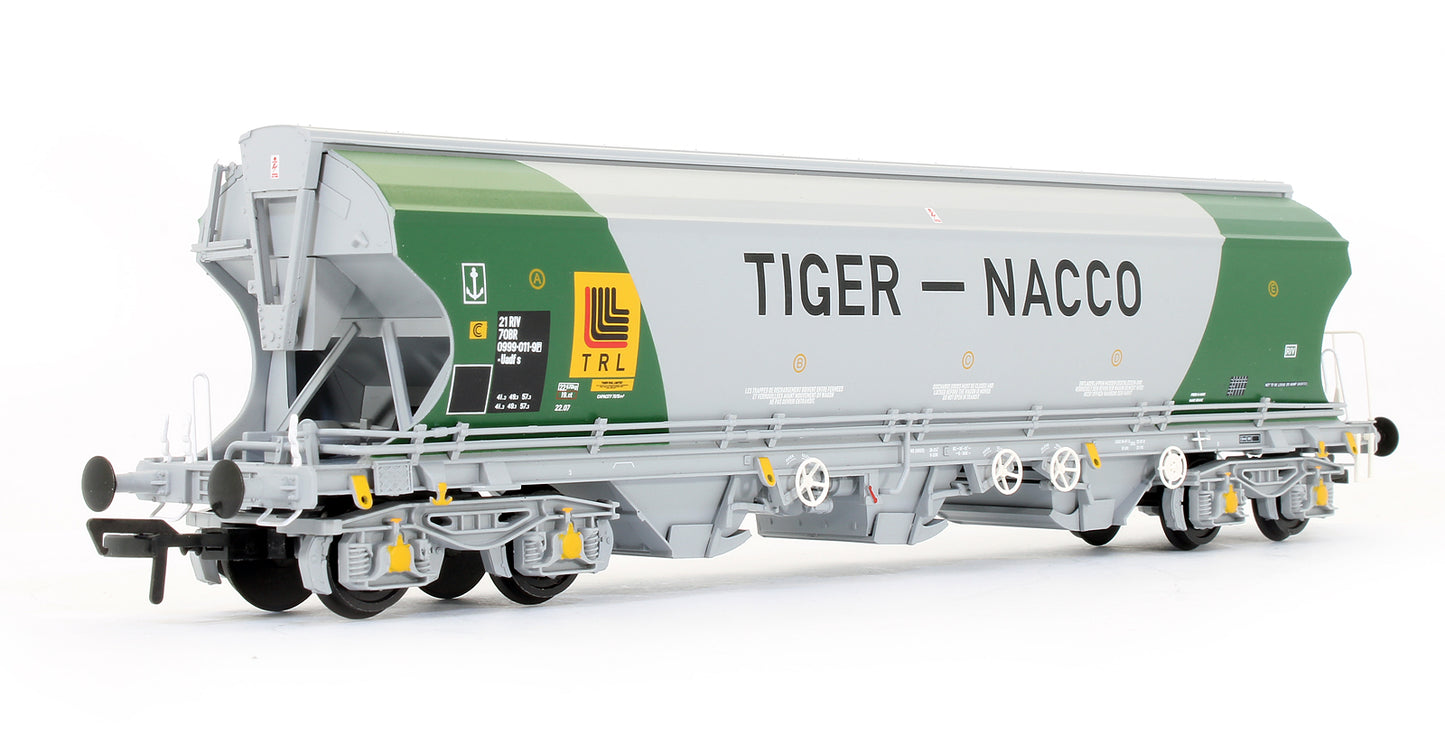 Pre-Owned Polybulk Bogie Hopper Wagon 'Tiger-Nacco' Green & Grey