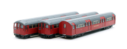 RT-N-LU1938-MAR301C 1938 Tube Stock - London Transport (Gold Branding) Maroon “Rail Red” (Cream Window Bars) Set C (Northern & Bakerloo Line) 3-Car EMU