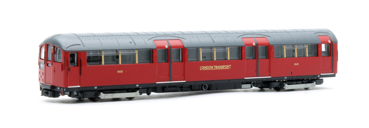 RT-N-LU1938-MAR301C 1938 Tube Stock - London Transport (Gold Branding) Maroon “Rail Red” (Cream Window Bars) Set C (Northern & Bakerloo Line) 3-Car EMU