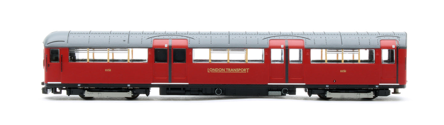 RT-N-LU1938-MAR301C 1938 Tube Stock - London Transport (Gold Branding) Maroon “Rail Red” (Cream Window Bars) Set C (Northern & Bakerloo Line) 3-Car EMU