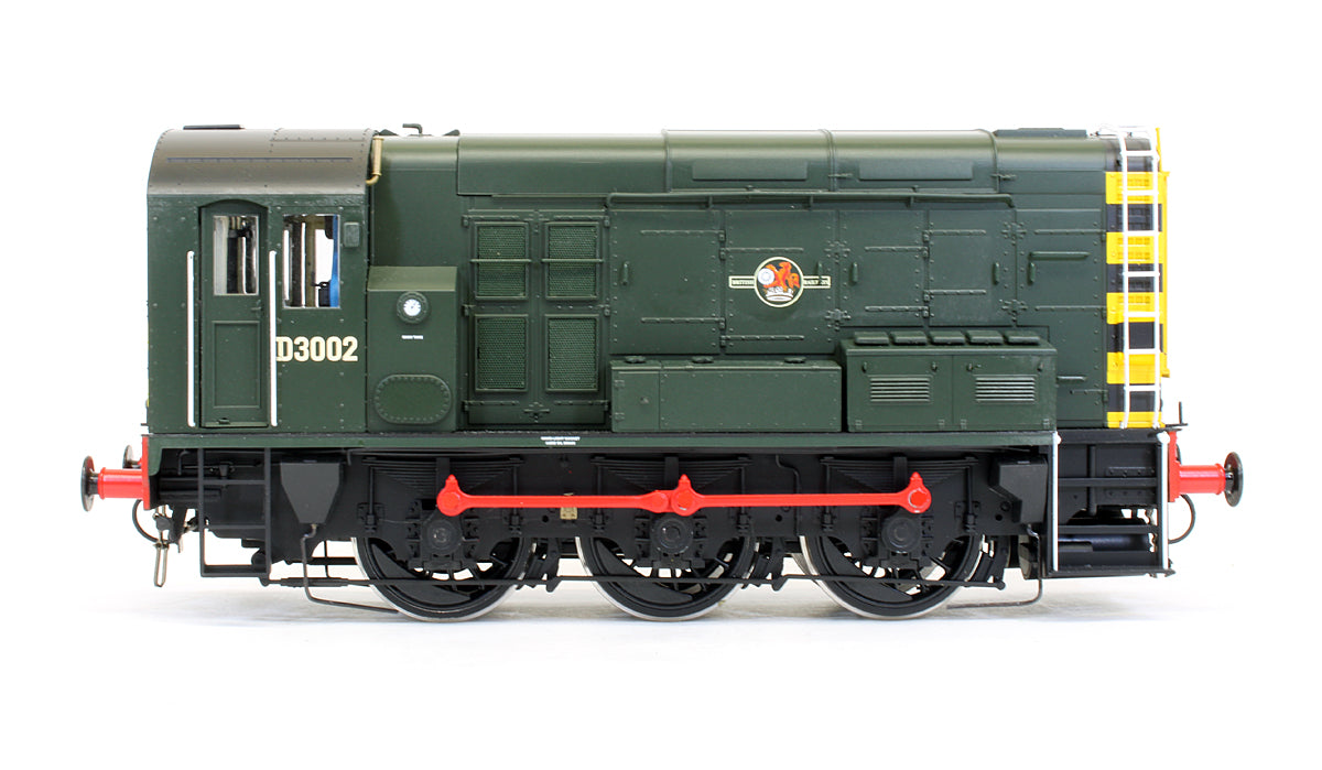 Pre-Owned Class 08 BR Green D3002 Late Crest Wasp Stripes Diesel Shunter Locomotive