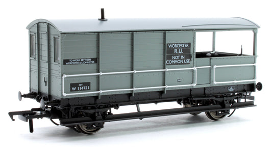 Pre-Owned Diagram AA20 Toad Brake Van No. W114751, Worcester R.U.,BR grey