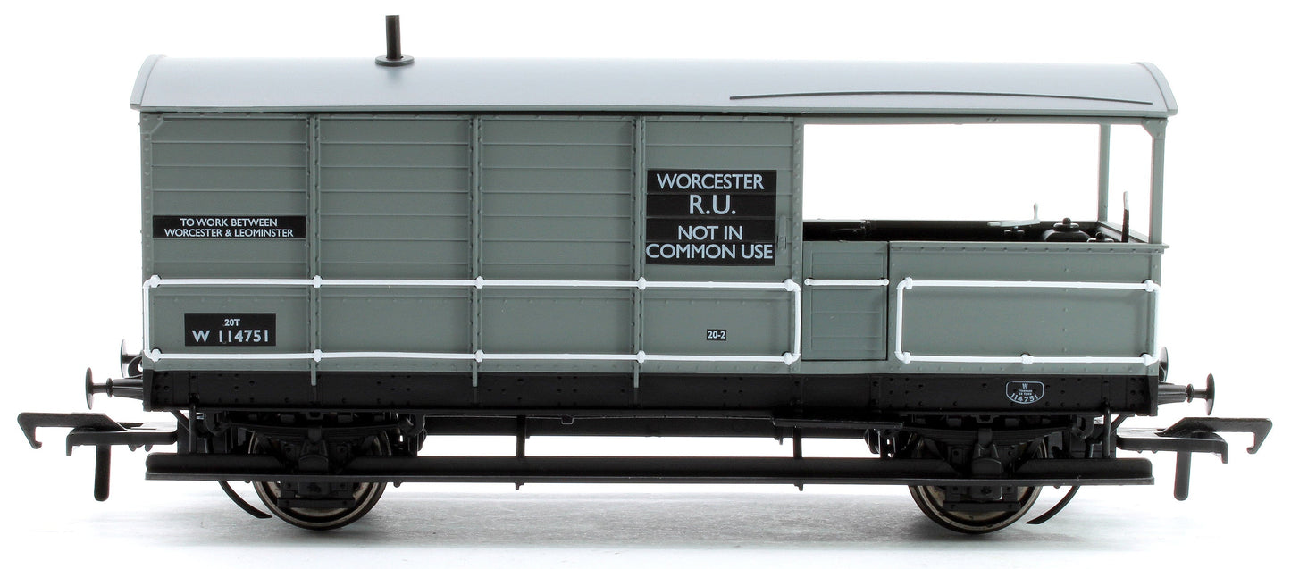 Pre-Owned Diagram AA20 Toad Brake Van No. W114751, Worcester R.U.,BR grey