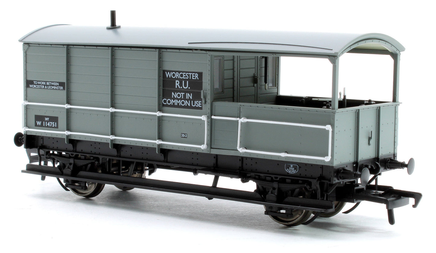 Pre-Owned Diagram AA20 Toad Brake Van No. W114751, Worcester R.U.,BR grey