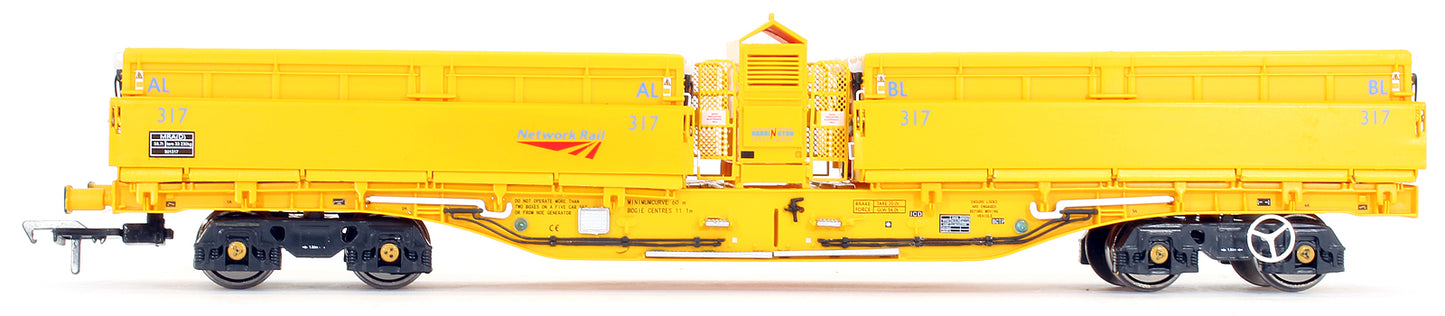 Pre-Owned MRA Side Tipping Ballast Wagon 5 Car Set Network Rail Yellow