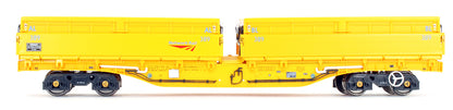 Pre-Owned MRA Side Tipping Ballast Wagon 5 Car Set Network Rail Yellow