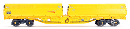 Pre-Owned MRA Side Tipping Ballast Wagon 5 Car Set Network Rail Yellow