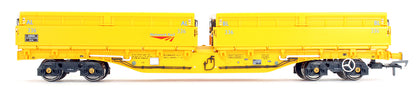 Pre-Owned MRA Side Tipping Ballast Wagon 5 Car Set Network Rail Yellow