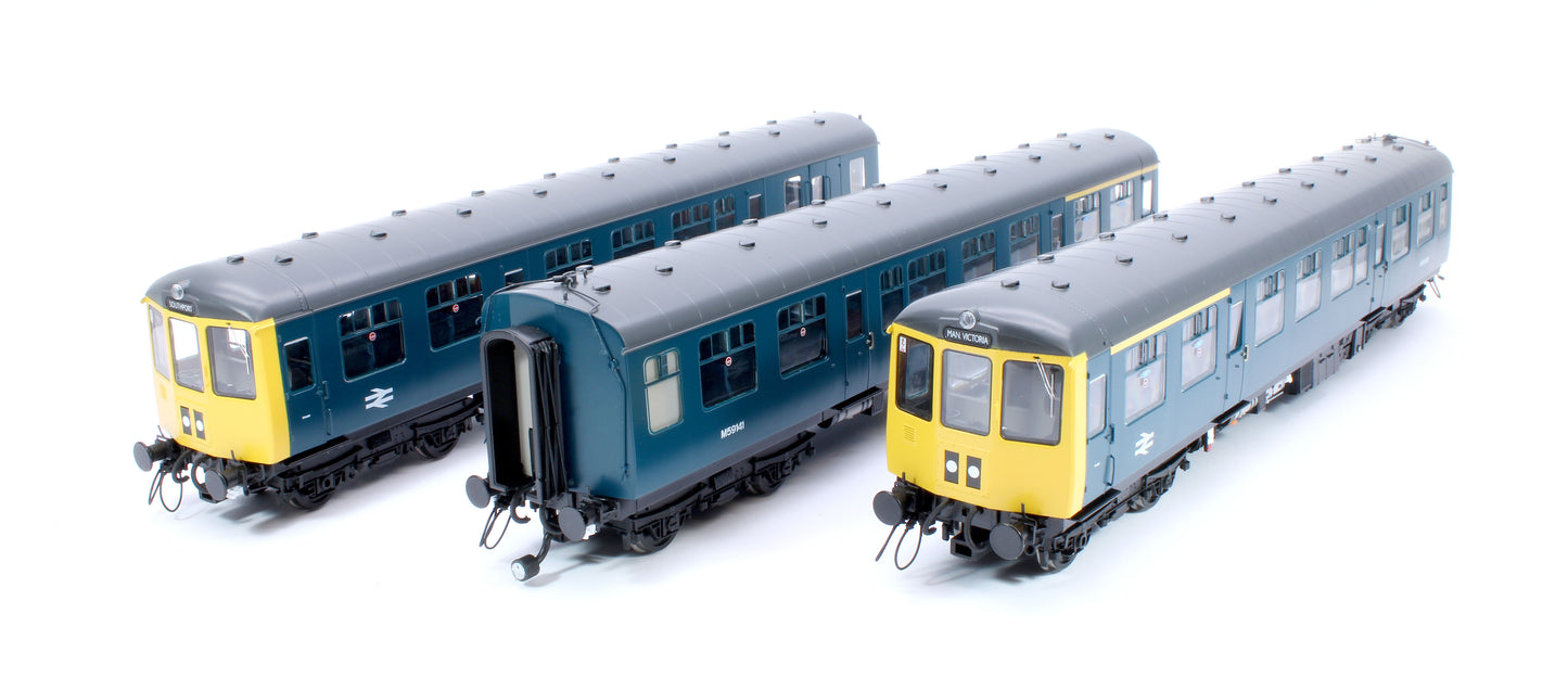 Class 104 3 Car DMU M50436/M59141/M50488 BR Blue (Full Yellow Ends / Headcode Panel)