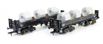 Pre-owned JSA Bogie Open Steel Wagon Twin Pack - VTG 3 - VTG 4126, VTG 4138