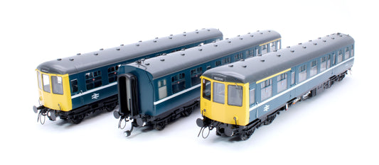 Class 104 3 Car DMU M50472/M59180/M50524 BR Blue Blackpool