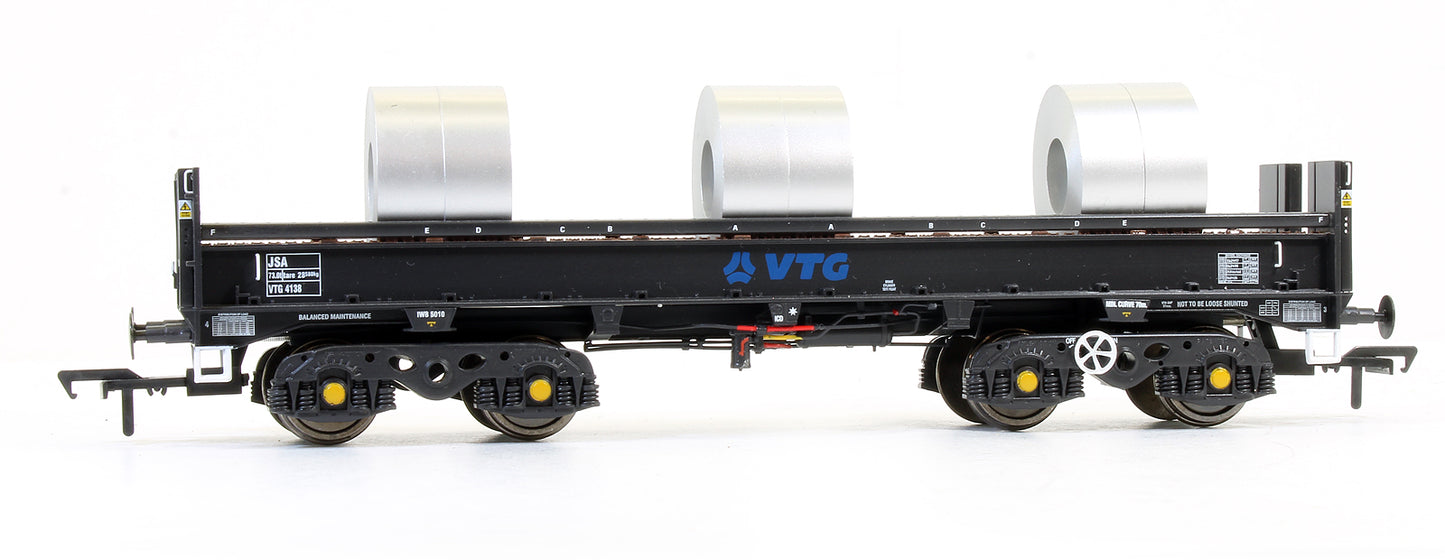 Pre-owned JSA Bogie Open Steel Wagon Twin Pack - VTG 3 - VTG 4126, VTG 4138