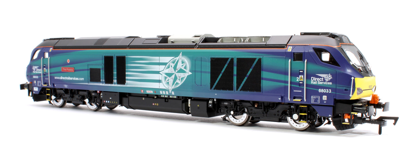 Class 68 "The Poppy" 68033 DRS Compass with Poppy Diesel Locomotive - DCC Fitted