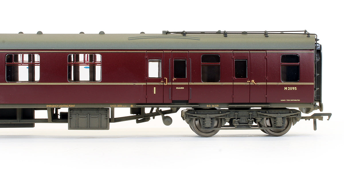 Pre-Owned BR Maroon MK1 Brake Composite Corridor BCK Coach 'M21195' (Weathered)