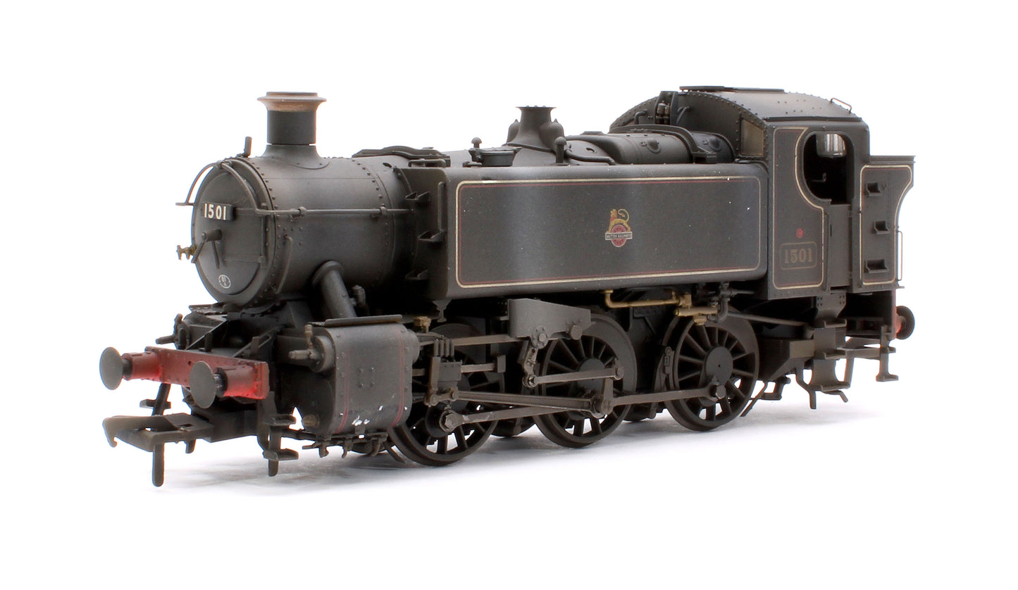 Pre-Owned BR 15xx Pannier Tank 1501 Lined Black Early Crest (as preserved) Steam Tank Locomotive - Weathered