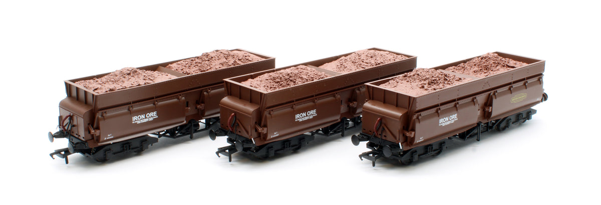 KRM-CON-OO-3G Set of 3 Consett Iron Ore Wagons - Pack G (With Load)