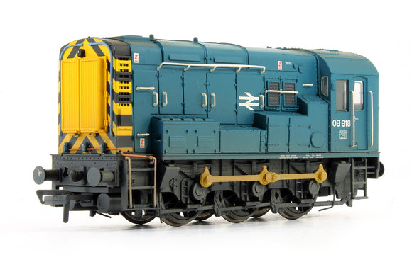 Pre-Owned Class 08818 BR Blue Wasp Stripes Diesel Shunter Locomotive (Weathered) (DCC Fitted)