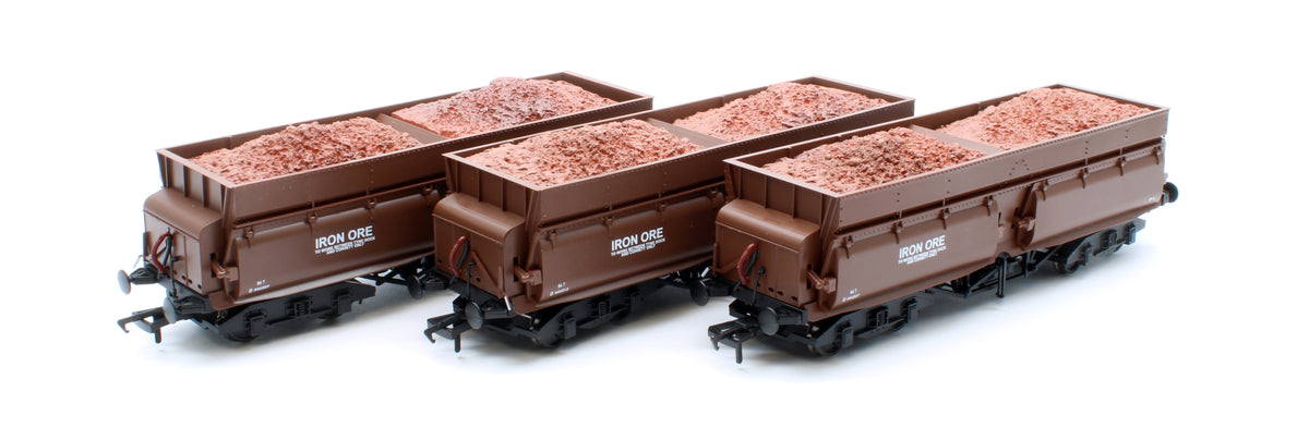 KRM-CON-OO-3I Set of 3 Consett Iron Ore Wagons - Pack I (With Load)