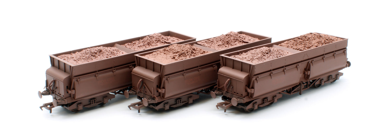 KRM-CON-OO-3I-W Set of 3 Consett Iron Ore Wagons - Pack I (With Load) - Weathered