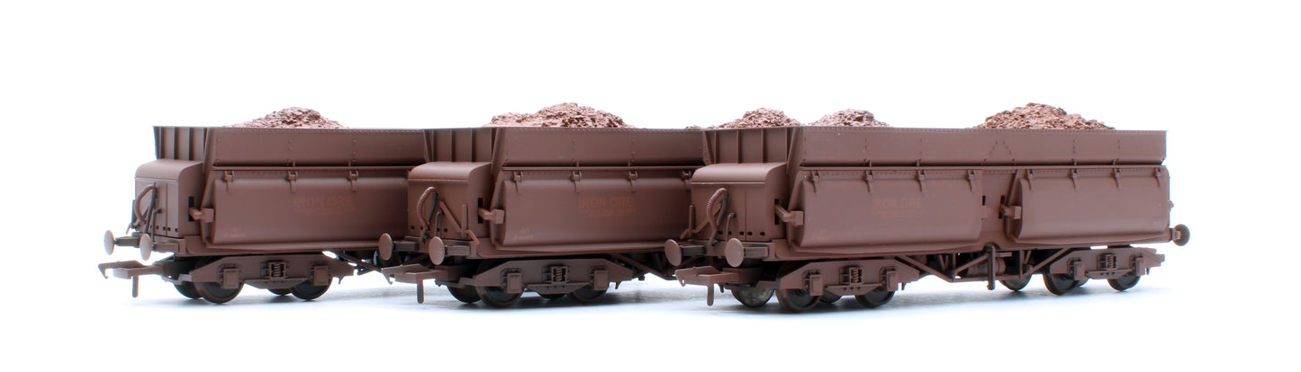 KRM-CON-OO-3I-W Set of 3 Consett Iron Ore Wagons - Pack I (With Load) - Weathered