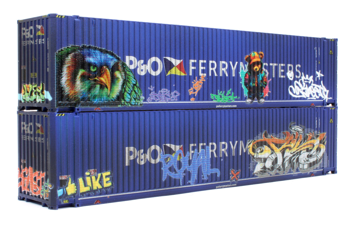 Pre-Owned P&O Ferry Graffiti 45FT High Cube Container Twin Pack