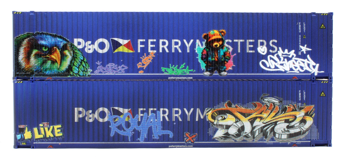 Pre-Owned P&O Ferry Graffiti 45FT High Cube Container Twin Pack