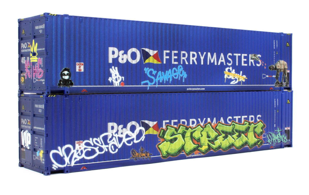 Pre-Owned P&O Ferry Graffiti 45FT High Cube Container Twin Pack