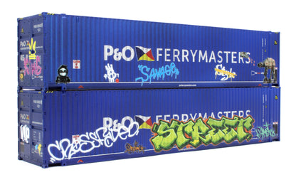 Pre-Owned P&O Ferry Graffiti 45FT High Cube Container Twin Pack