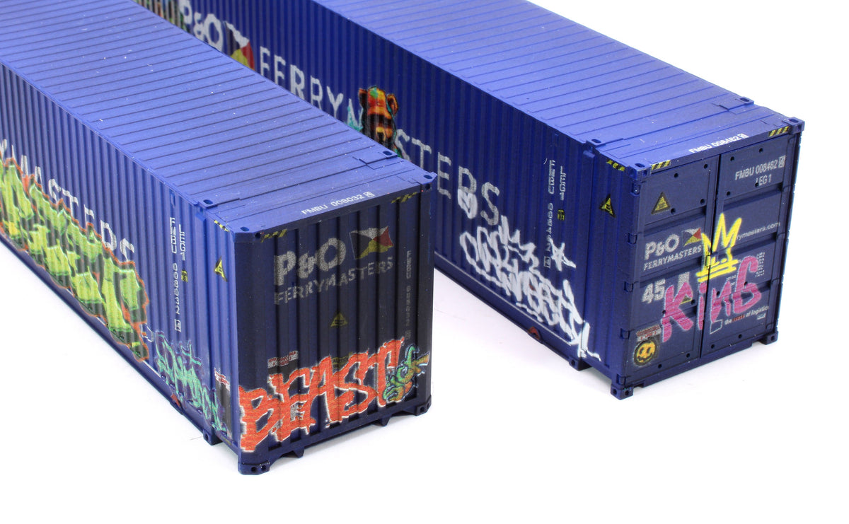 Pre-Owned P&O Ferry Graffiti 45FT High Cube Container Twin Pack