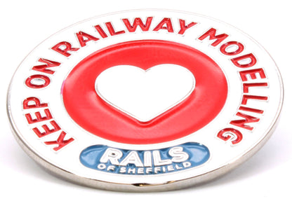 Rails of Sheffield 'Keep on Railway Modelling ♡' Enamel Pin