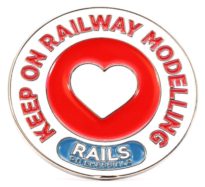 Rails of Sheffield 'Keep on Railway Modelling ♡' Enamel Pin