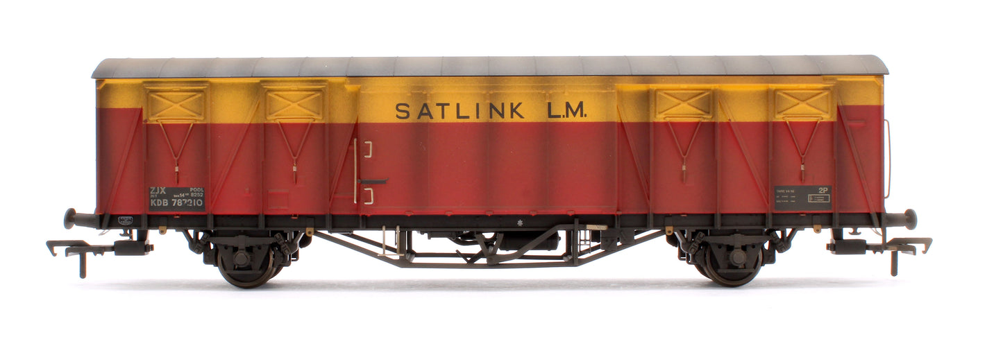 Custom Weathered 20T VIX Ferry Van , ZJX, No.KDB787210, Satlink Red/Yellow