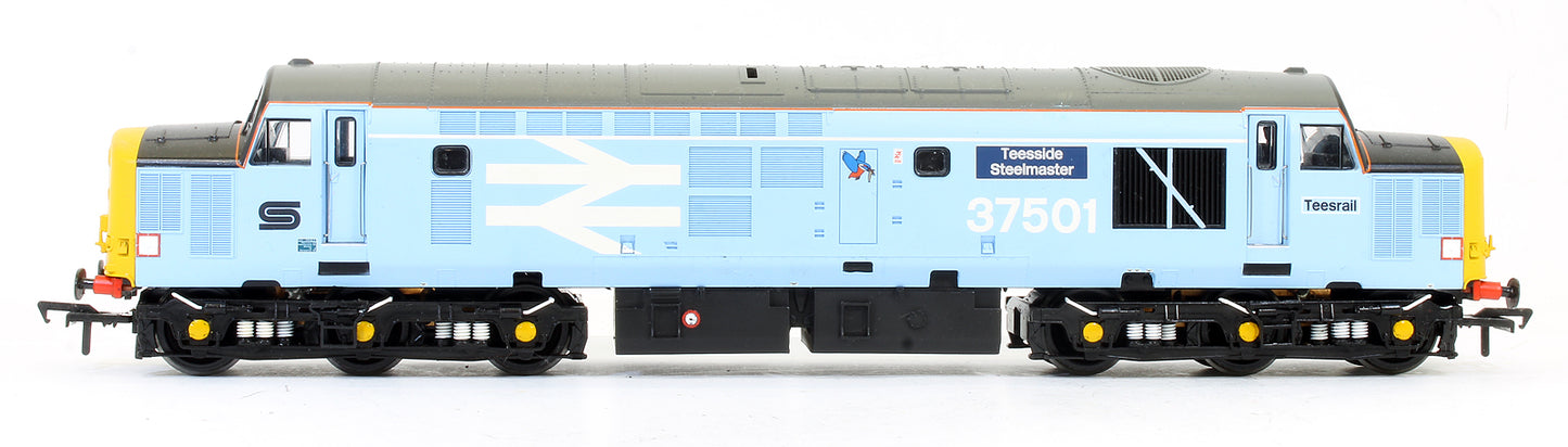 Pre-Owned Twin Pack Class 37/5 British Steel Blue 'Teeside Steelmaster' 37501 & Class 37/5 Railfreight Red Stripe 'British Steel Teeside' (Exclusive Edition)