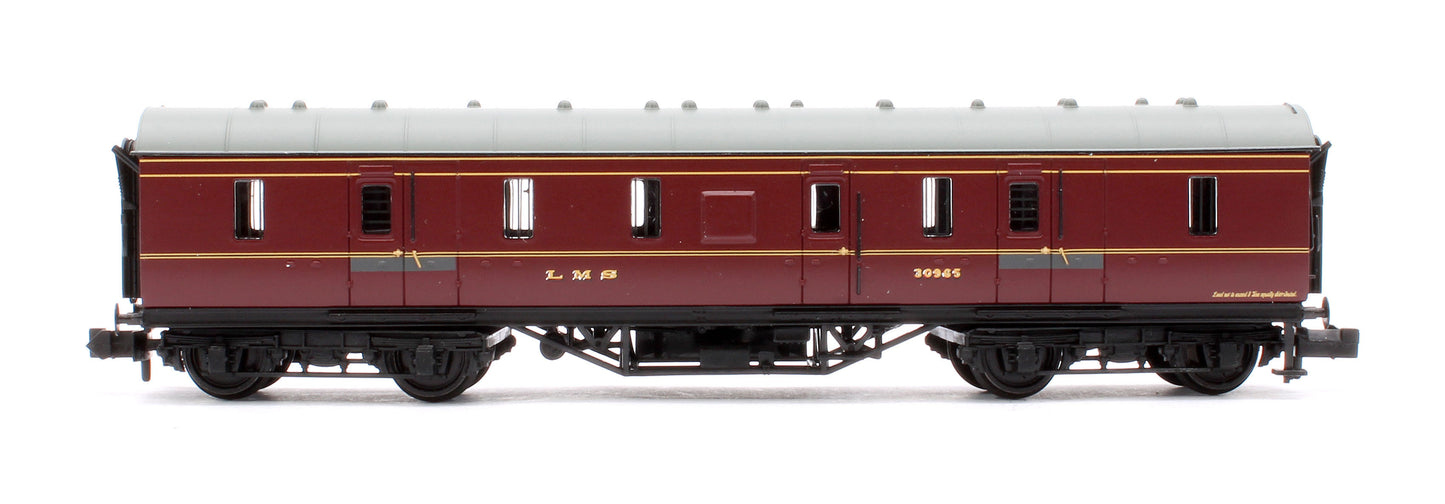 LMS Stanier 50ft Full Brake LMS Crimson Lake No.31027