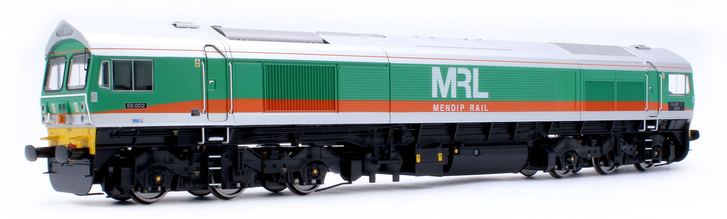 4D-005-007SSM Class 59 59002 MRL Green/Orange Alan J Day Diesel Locomotive - DCC Sound & Smoke Fitted