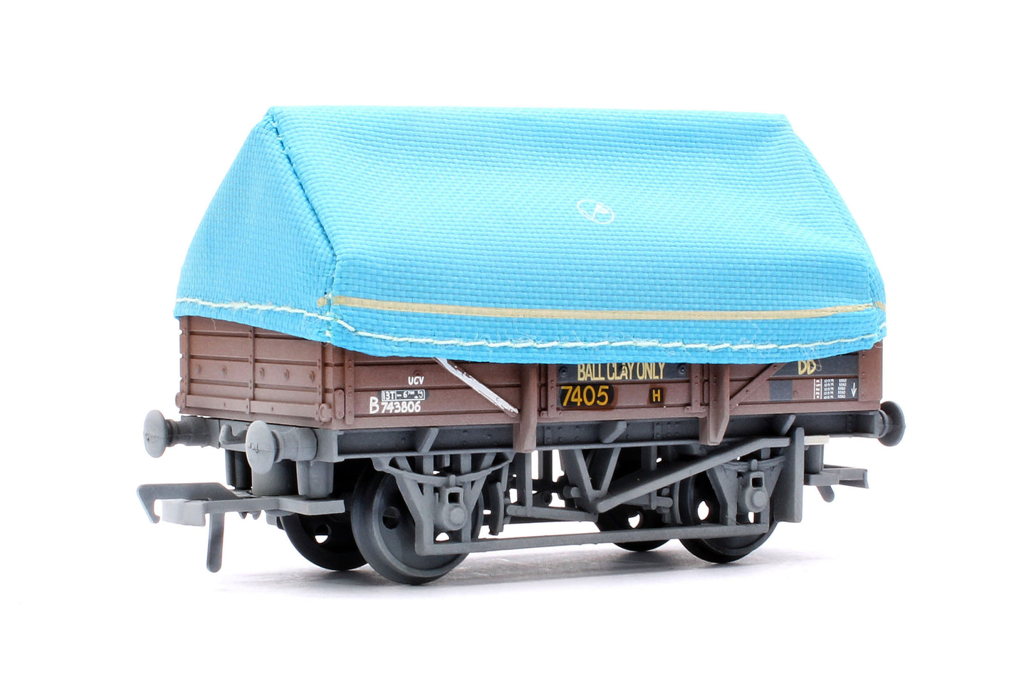 5 Plank China Clay Wagon BR Bauxite (TOPS) With Hood B743806 - Weathered