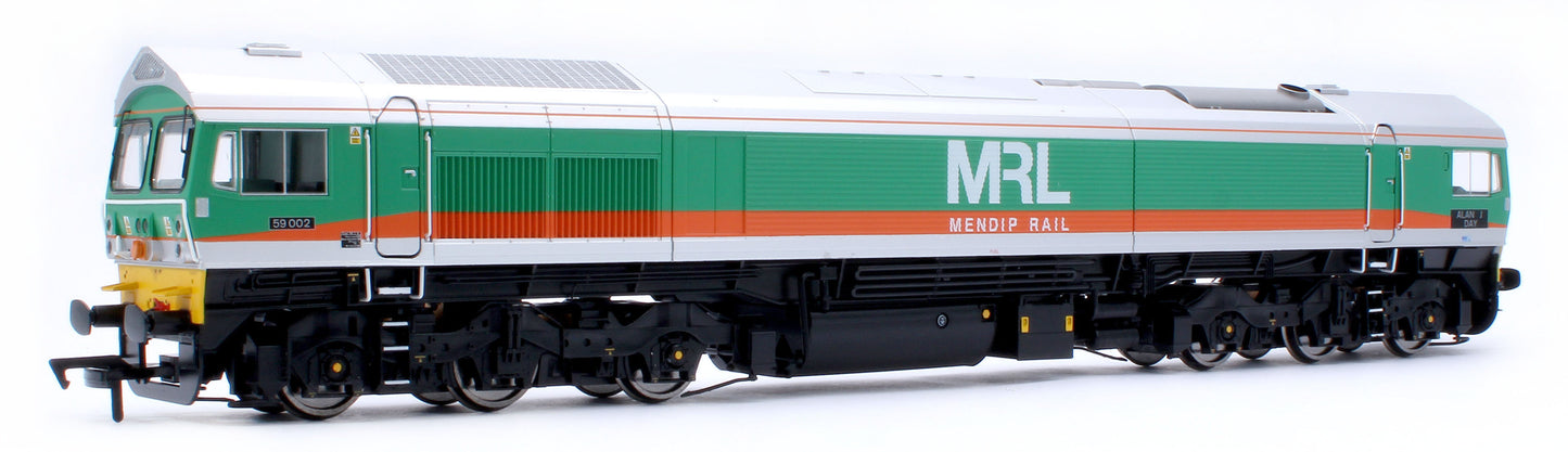 Class 59 59002 MRL Green/Orange Alan J Day Diesel Locomotive - DCC Sound