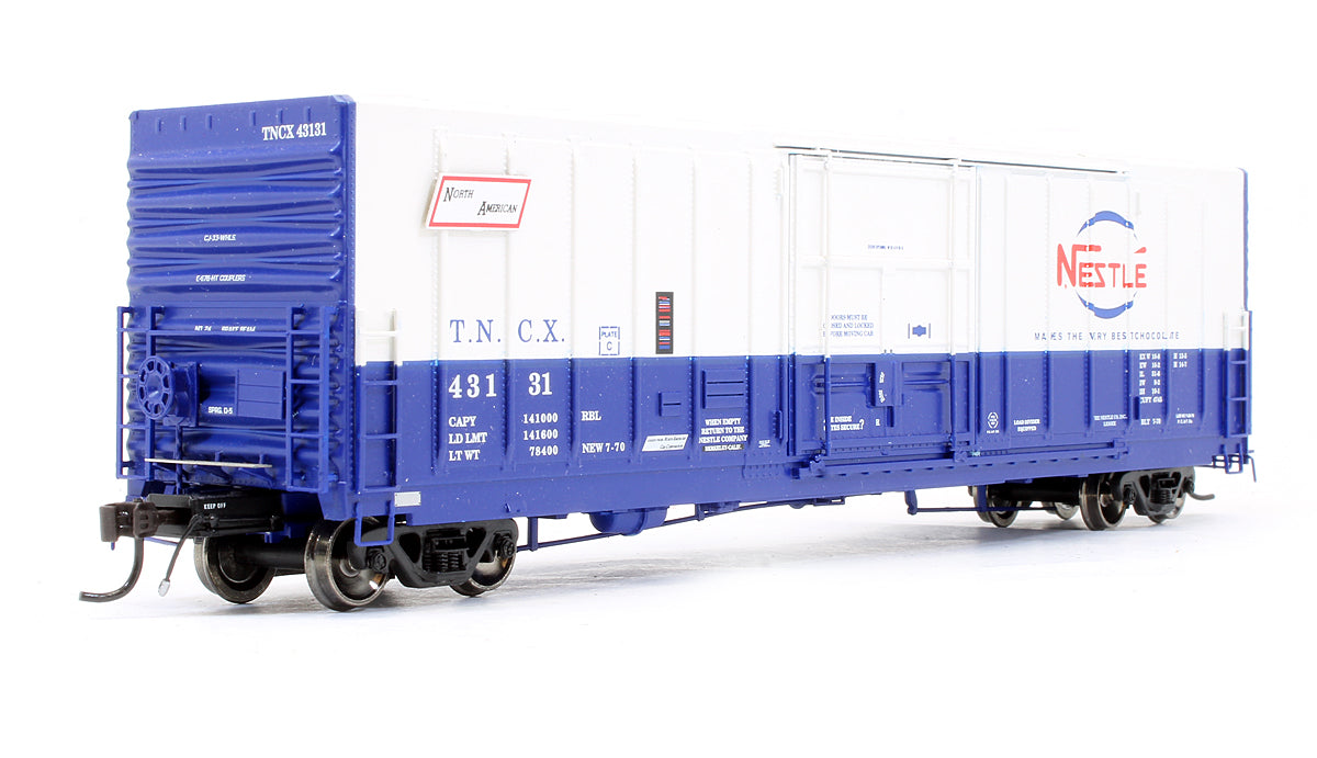 Pre-Owned Genesis Nestle 50' PC&F Box Car Ext Post-10'-6" Plug Door TNCX - Road #43131