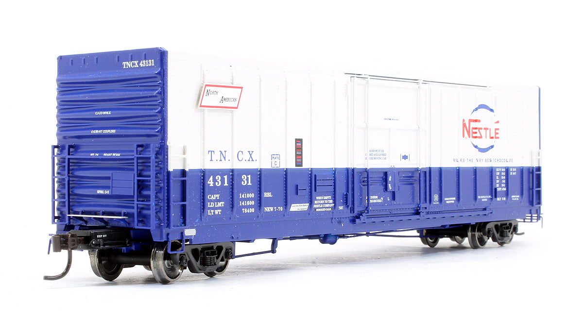 Pre-Owned Genesis Nestle 50' PC&F Box Car Ext Post-10'-6" Plug Door TNCX - Road #43131