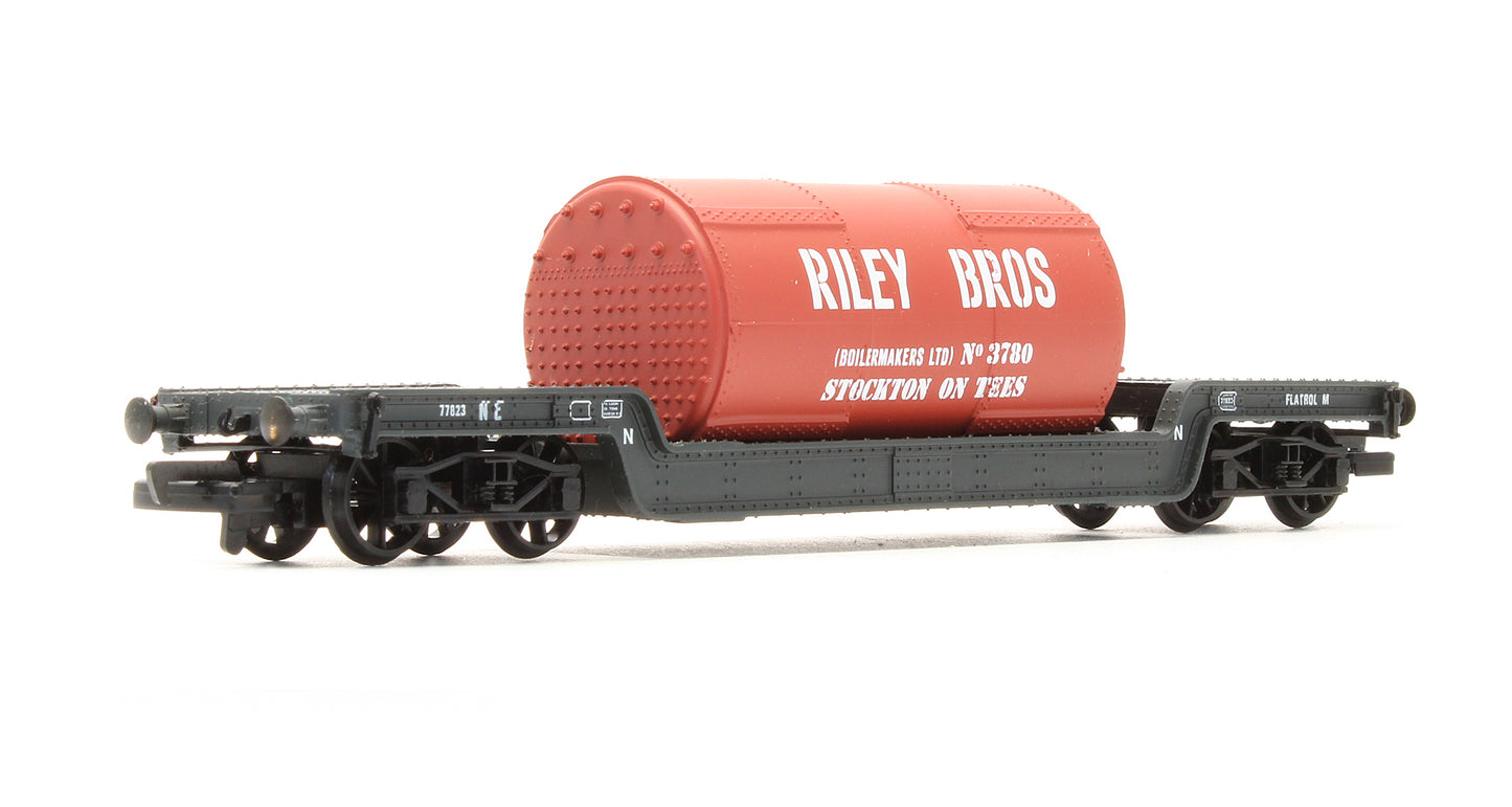 Pre-Owned 45 Ton Bogie Well Wagon With Boiler Load NE Grey Diamond frame No.77823