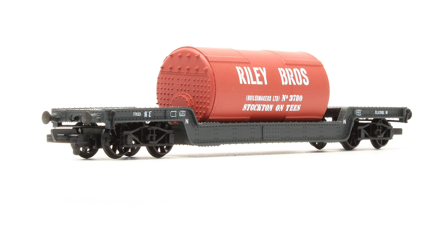 Pre-Owned 45 Ton Bogie Well Wagon With Boiler Load NE Grey Diamond frame No.77823
