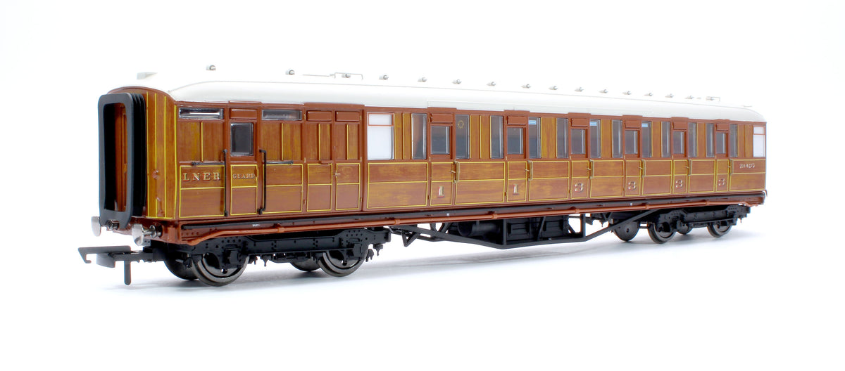 Pre-Owned LNER Gresley Corridor Teak Coaches Brake 3rd No.21437