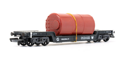 Pre-Owned Bogie Well Wagon GWR - With Boiler Load