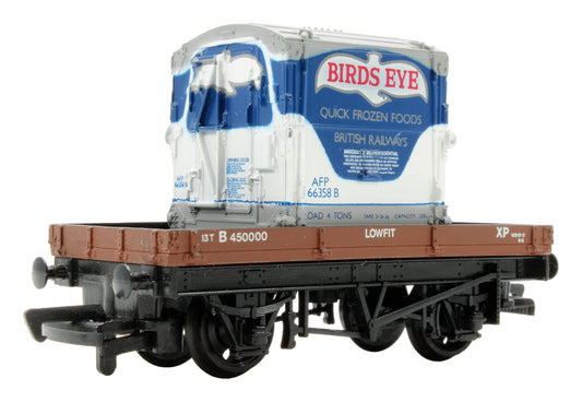 Pre-Owned 37402 B.R 1 Plank Wagon + 'Birds Eye' Container