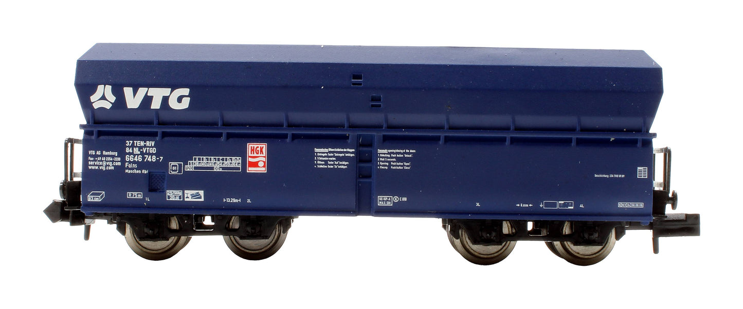 Pre-Owned 15447 VTG Fals Covered Hopper Blue 5 Car Wagon Set