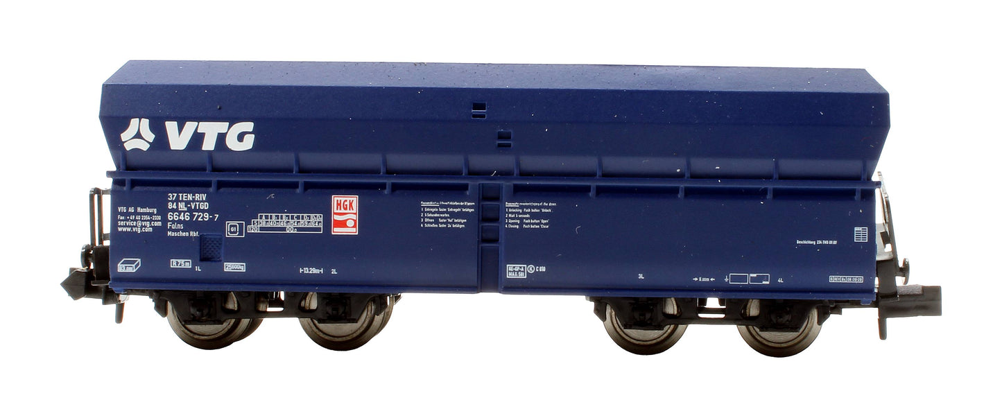 Pre-Owned 15447 VTG Fals Covered Hopper Blue 5 Car Wagon Set