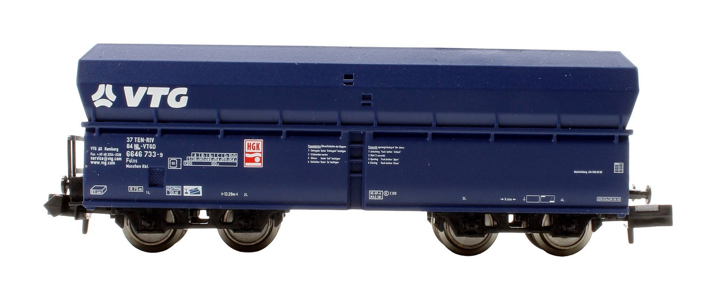 Pre-Owned 15447 VTG Fals Covered Hopper Blue 5 Car Wagon Set