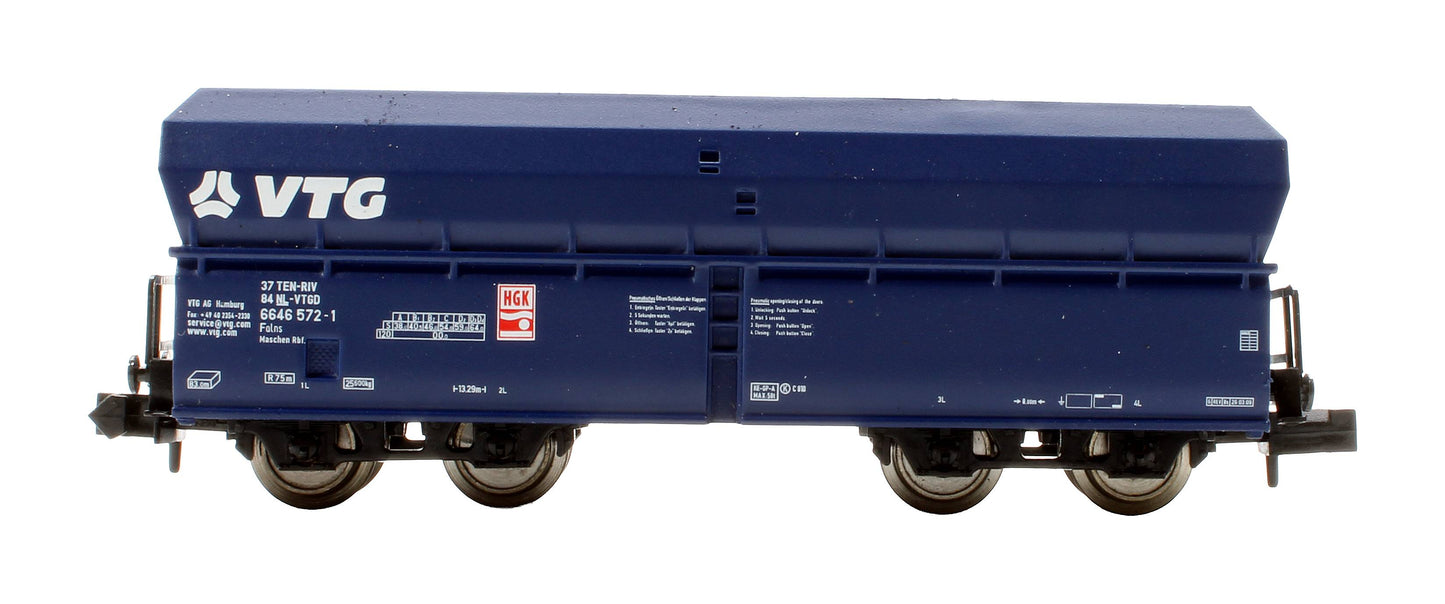 Pre-Owned 15447 VTG Fals Covered Hopper Blue 5 Car Wagon Set