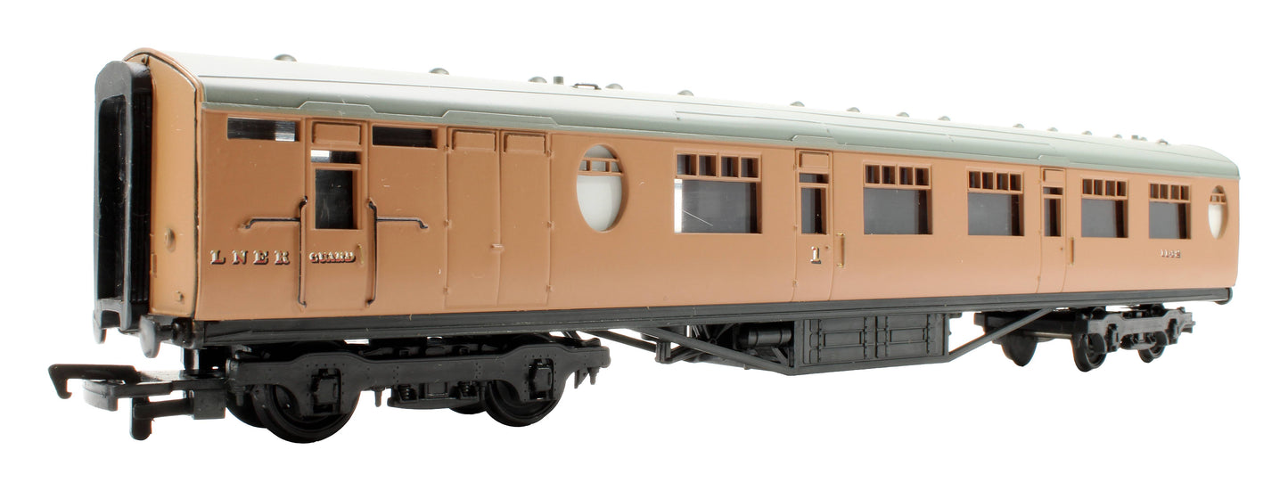 Pre-Owned 34-427 63' LNER Thompson Composite Brake Coach Post War Brown '1442'